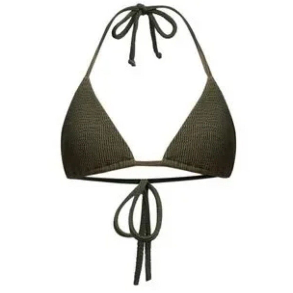 Veronica Beard Cala Textured Bikini Top In Olive Sz Small New